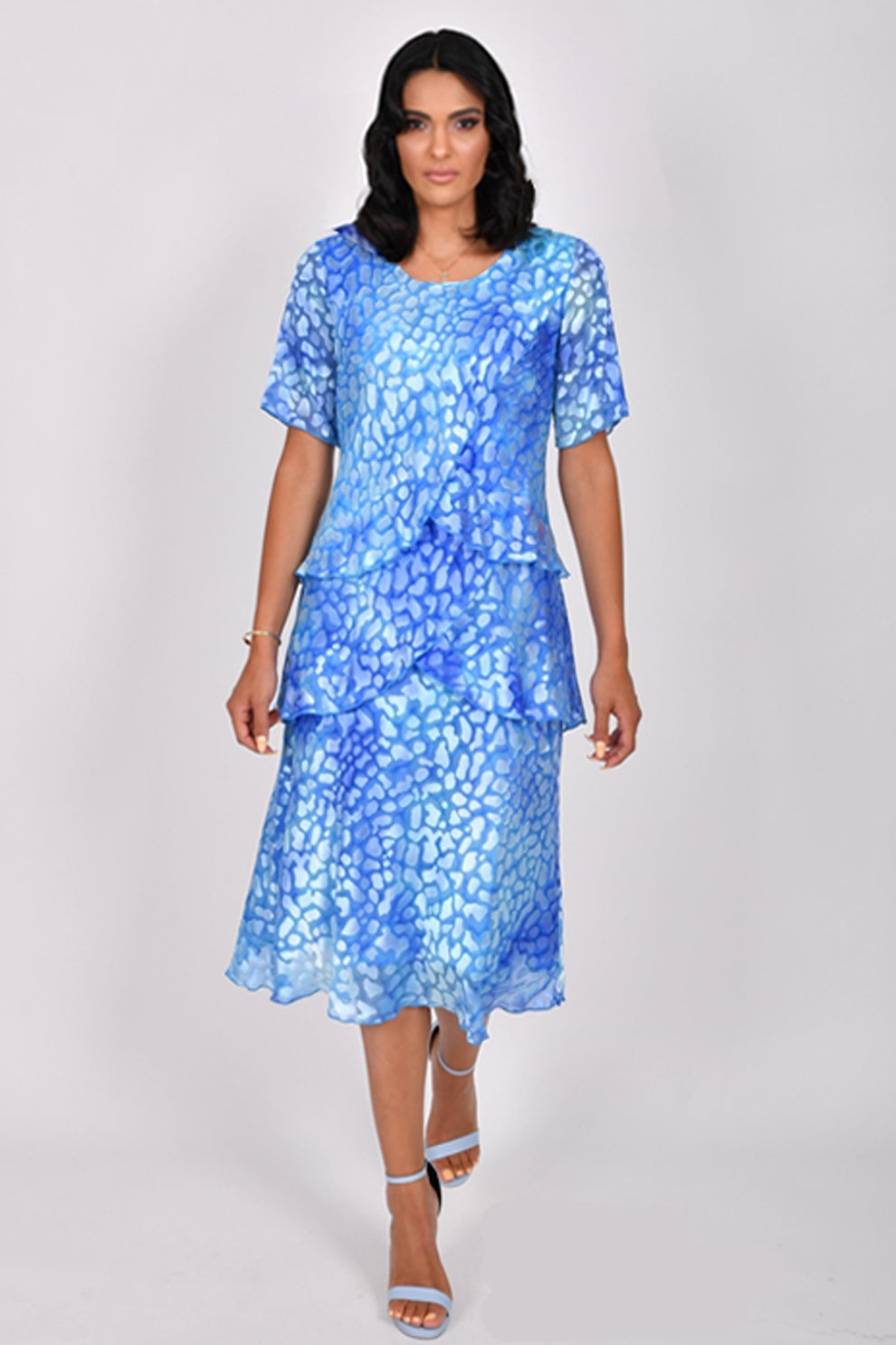 Allison 4797 Asymetric Printed Silk Chiffon Layered Occasion Wear Dres Allison 4797 Asymetric Printed Silk Chiffon Layered Occasion Wear Dres