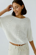 Oui 97252 Off White 3/4 Sleeves Jumper