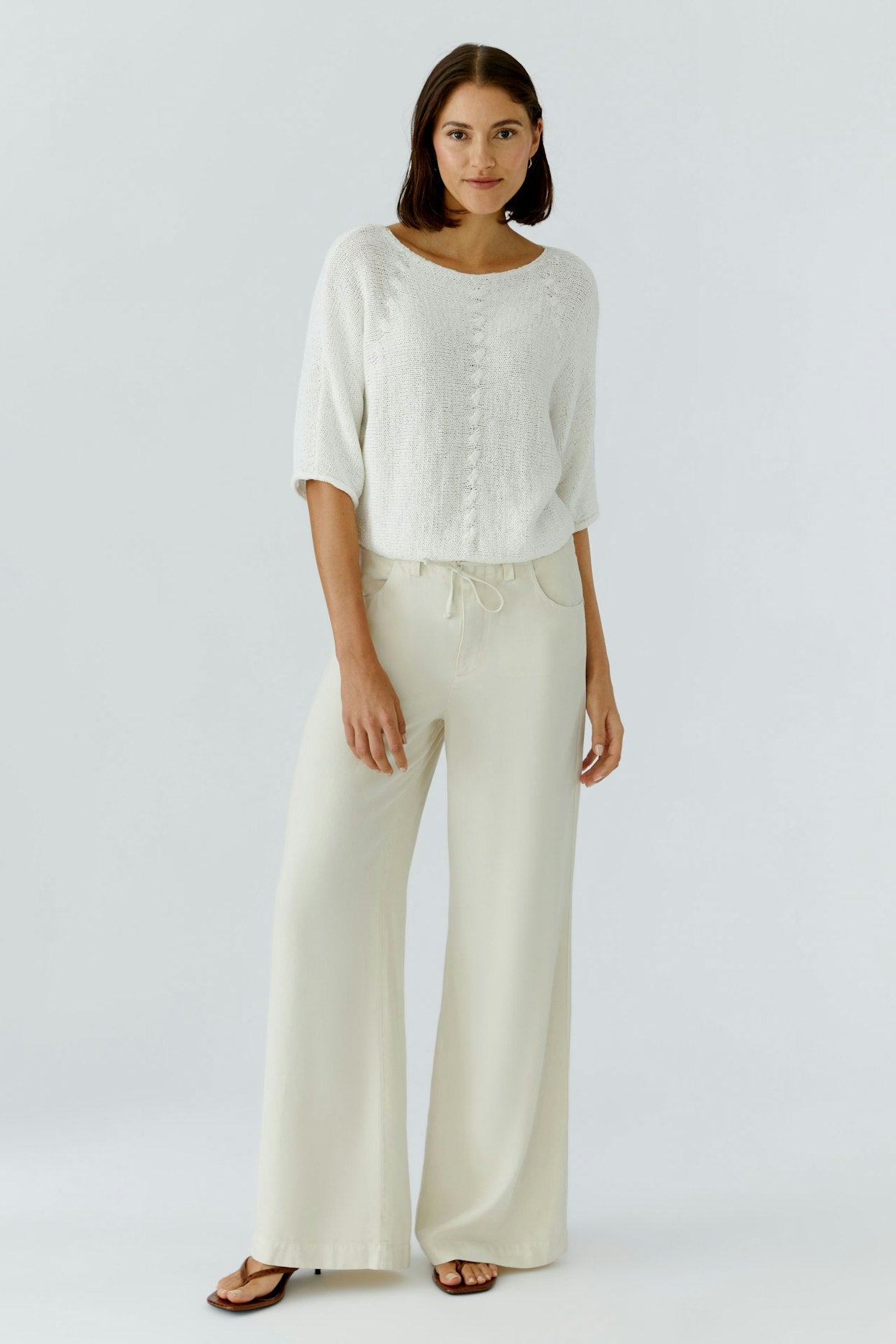 Oui 97252 Off White 3/4 Sleeves Jumper