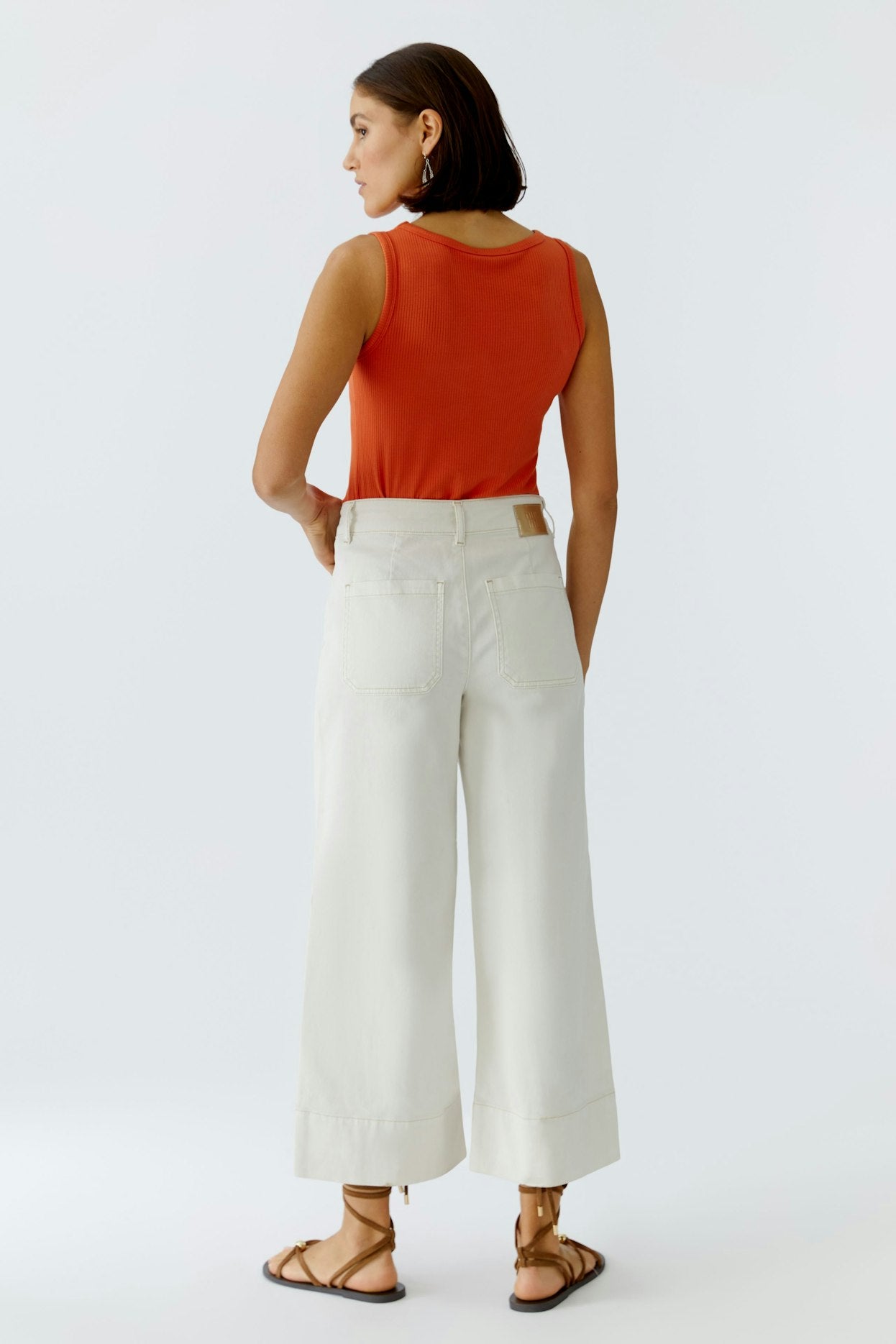 Oui 97480 Off White Wide Leg Jeans