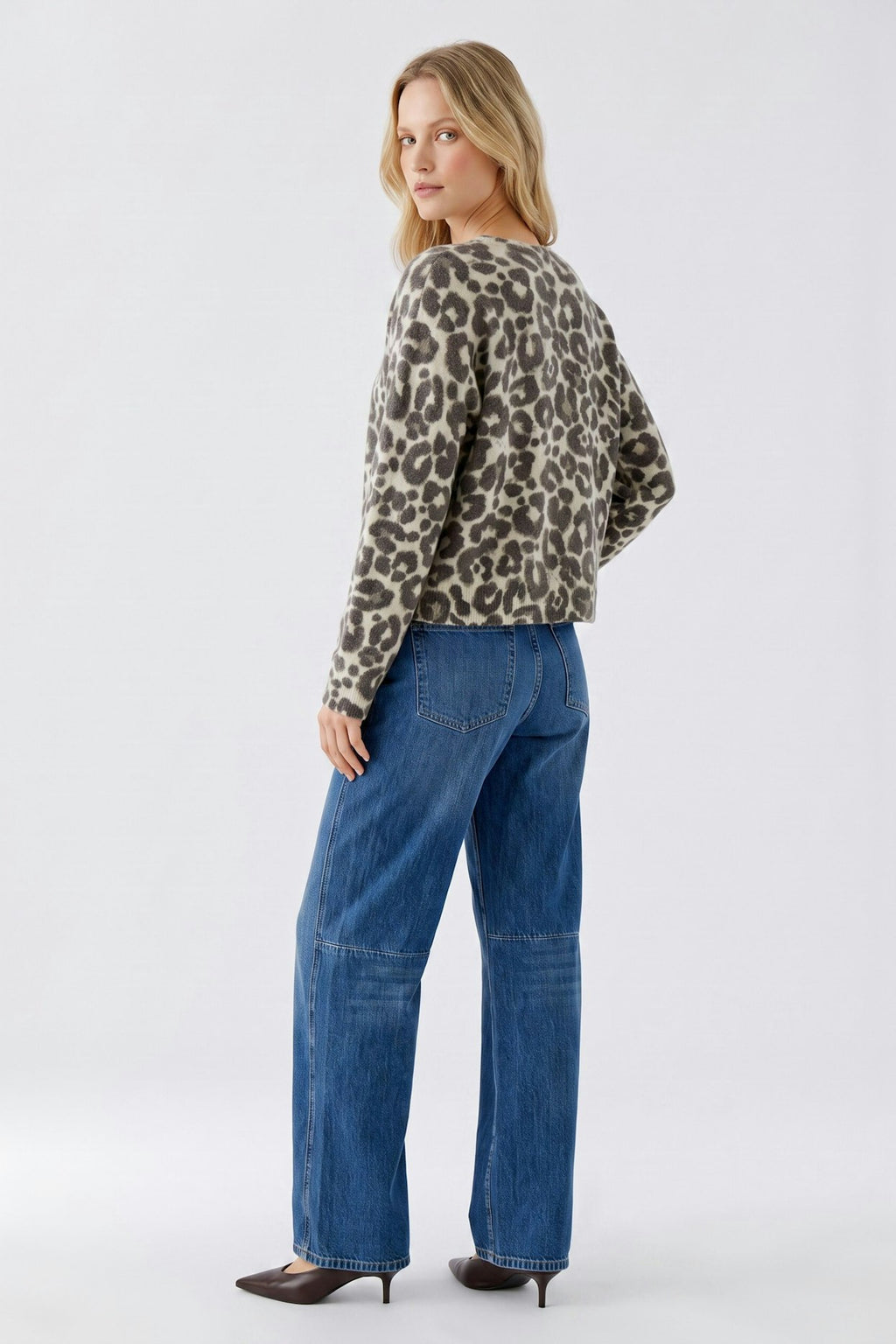 Oui 97953 Stone Taupe Long Sleeves Jumper