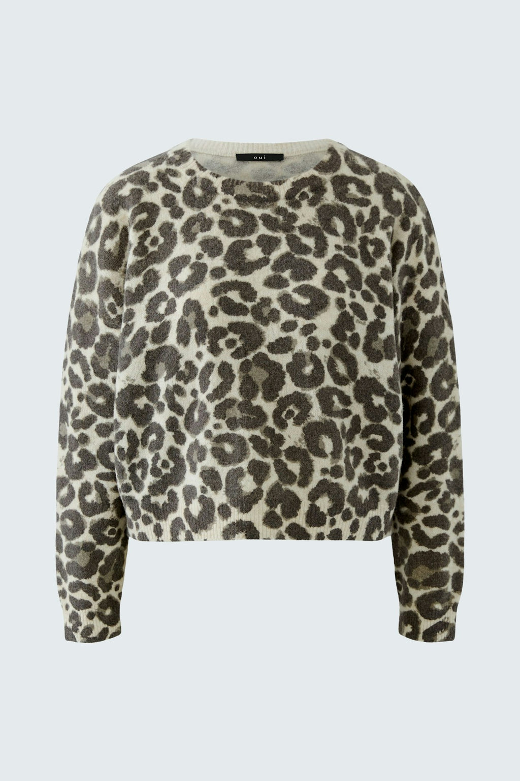 Oui 97953 Stone Taupe Long Sleeves Jumper