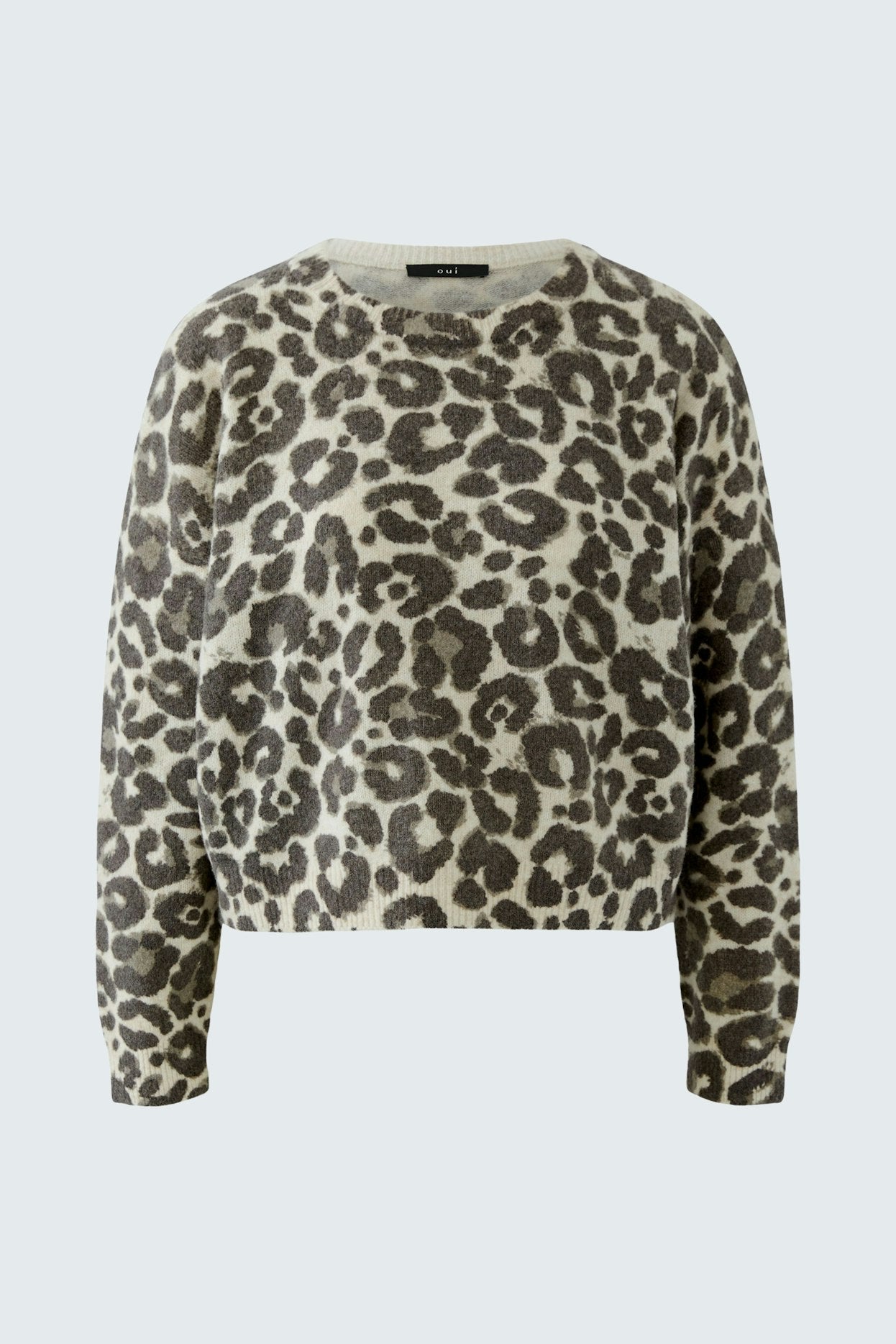 Oui 97953 Stone Taupe Long Sleeves Jumper