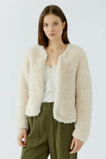 Oui 98071 Cream Knitted Short Jacket