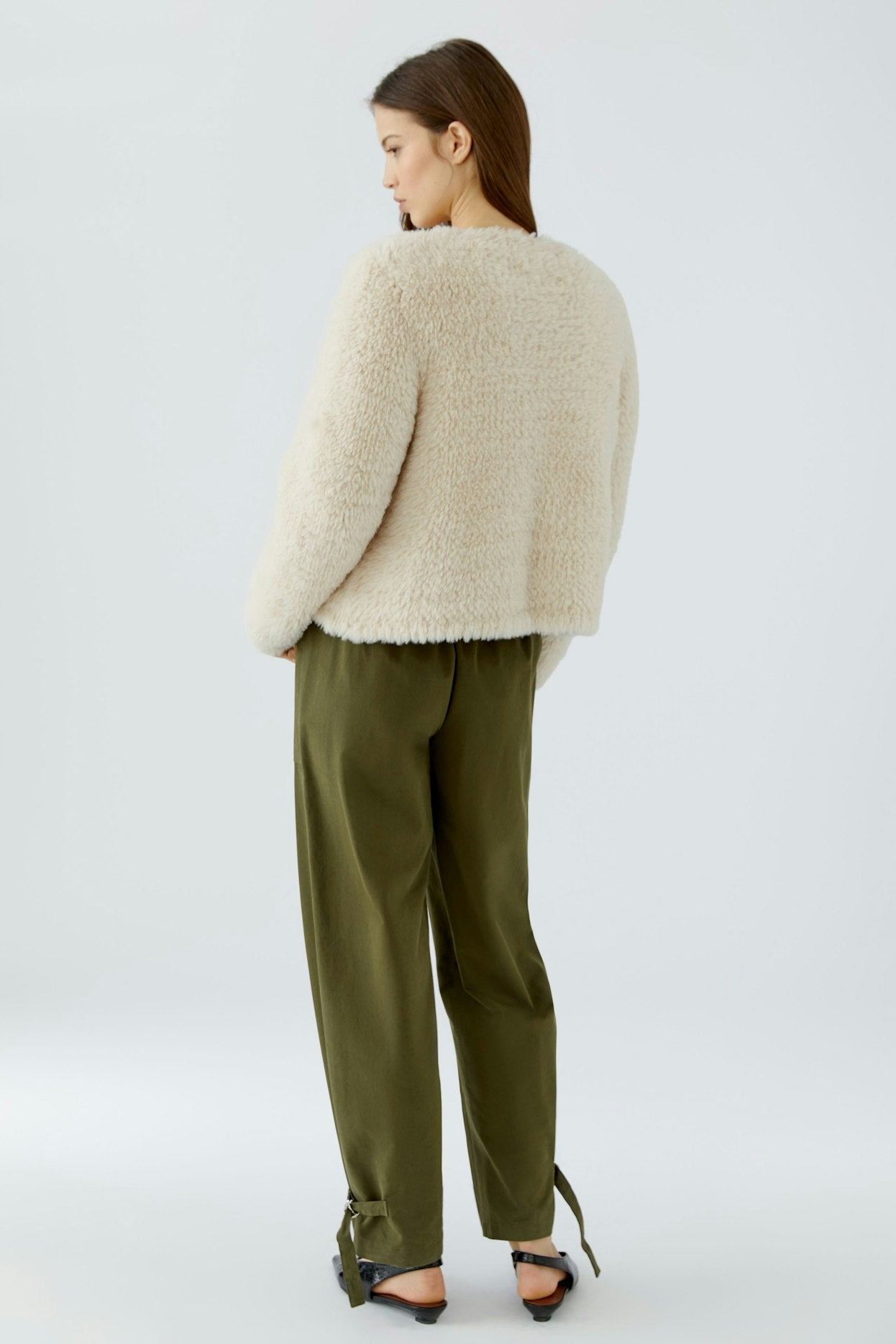 Oui 98071 Cream Knitted Short Jacket