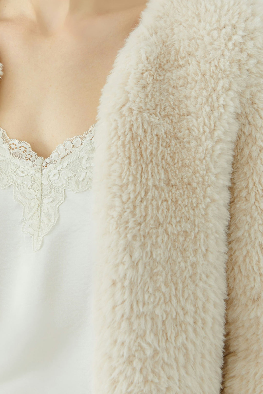 Oui 98071 Cream Knitted Short Jacket