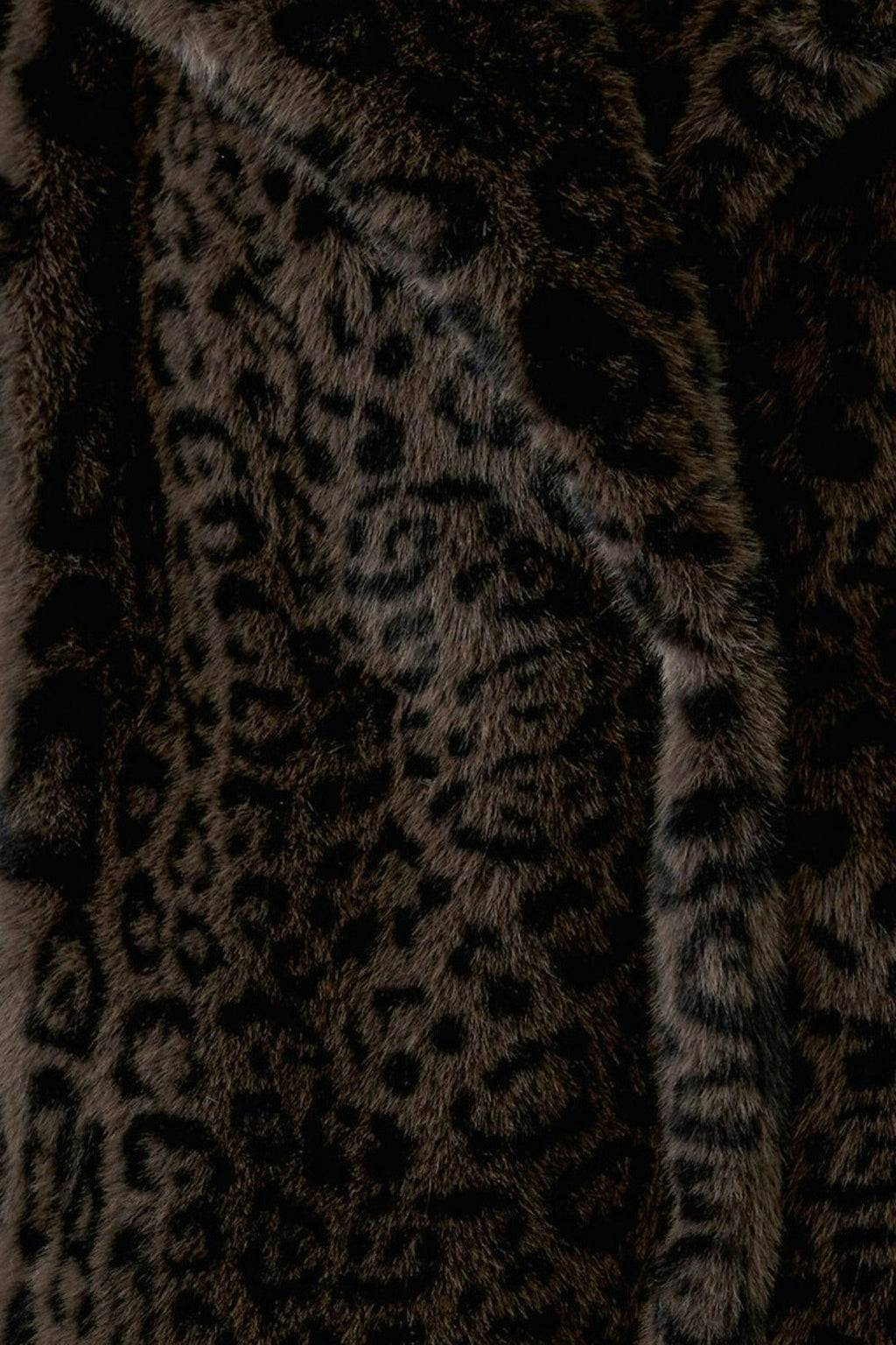 Oui 98937 Fur Leo Print Coat In Dark Brown And Grey