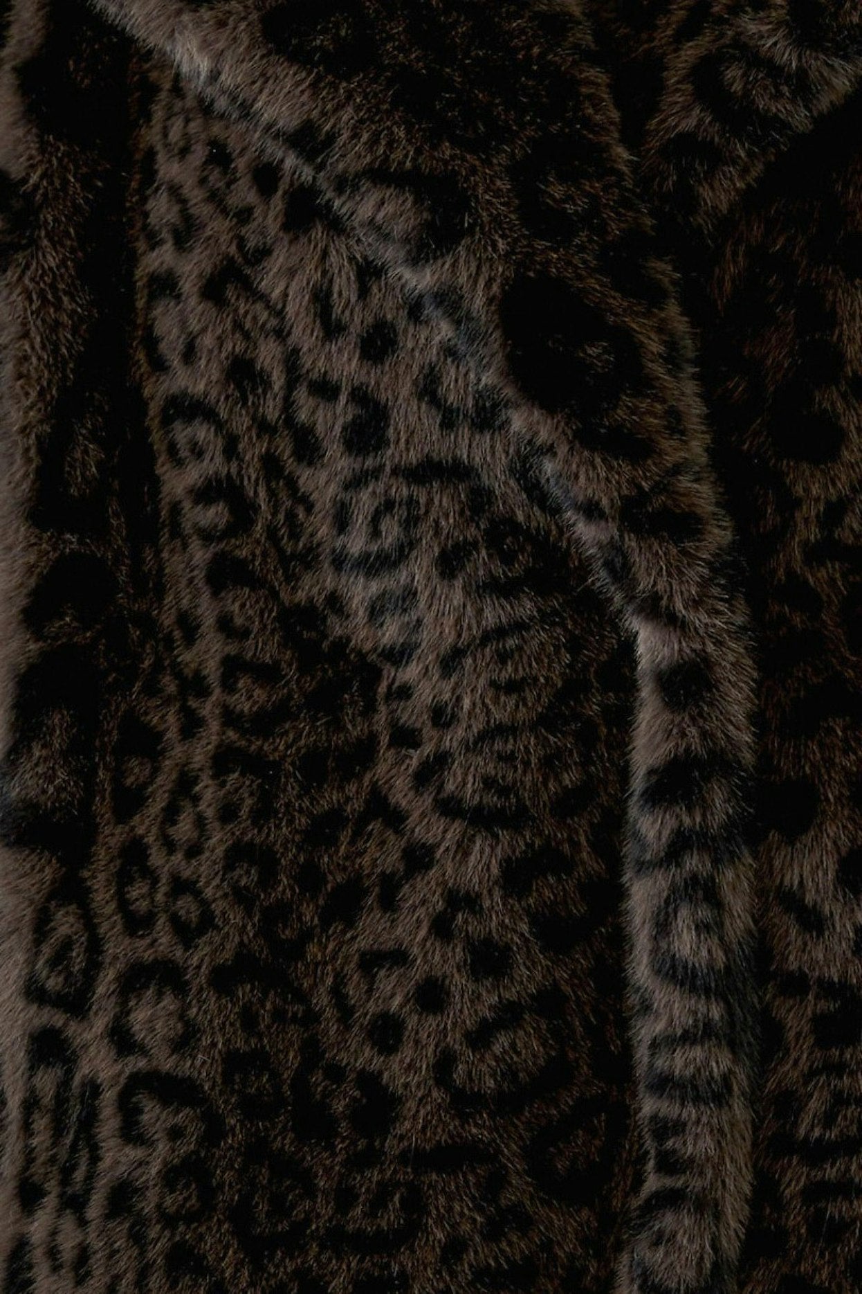 Oui 98937 Fur Leo Print Coat In Dark Brown And Grey