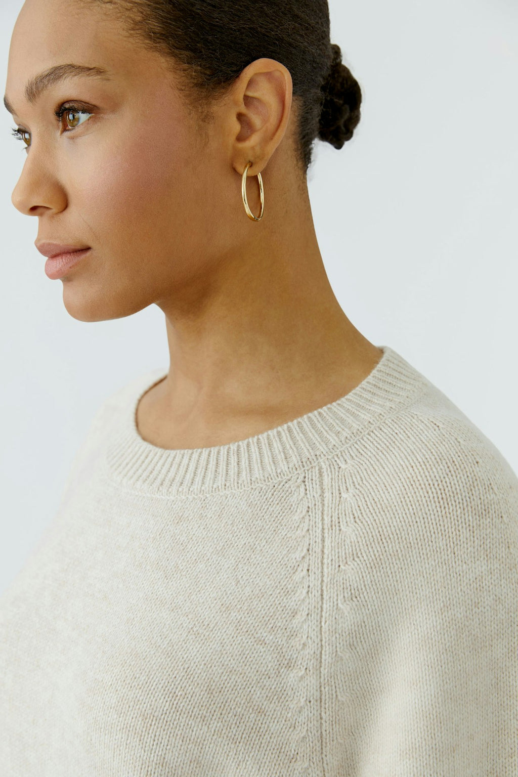 Oui 98963 Long Sleeves Beige Jumper