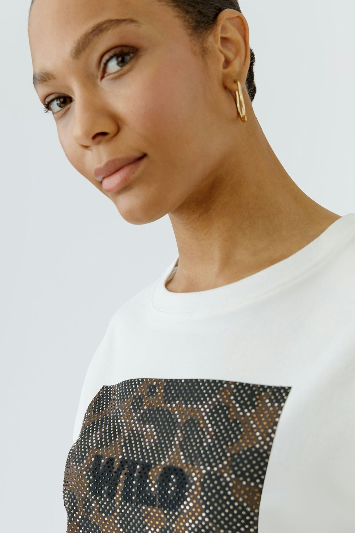 Oui 99054 Off White T-Shirt With Print On Front