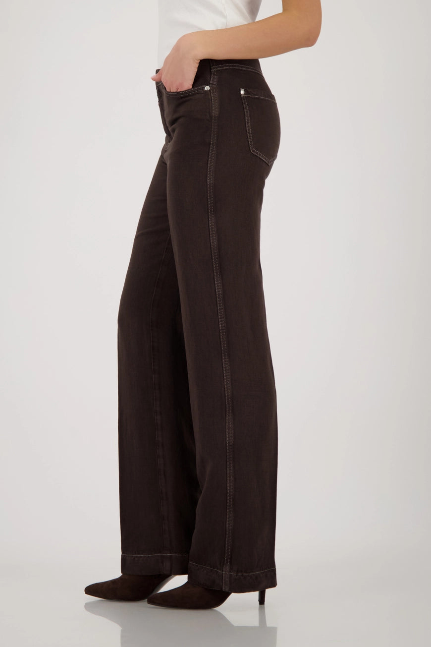 Monari 410361 Dark Chocolate Straight Trouser