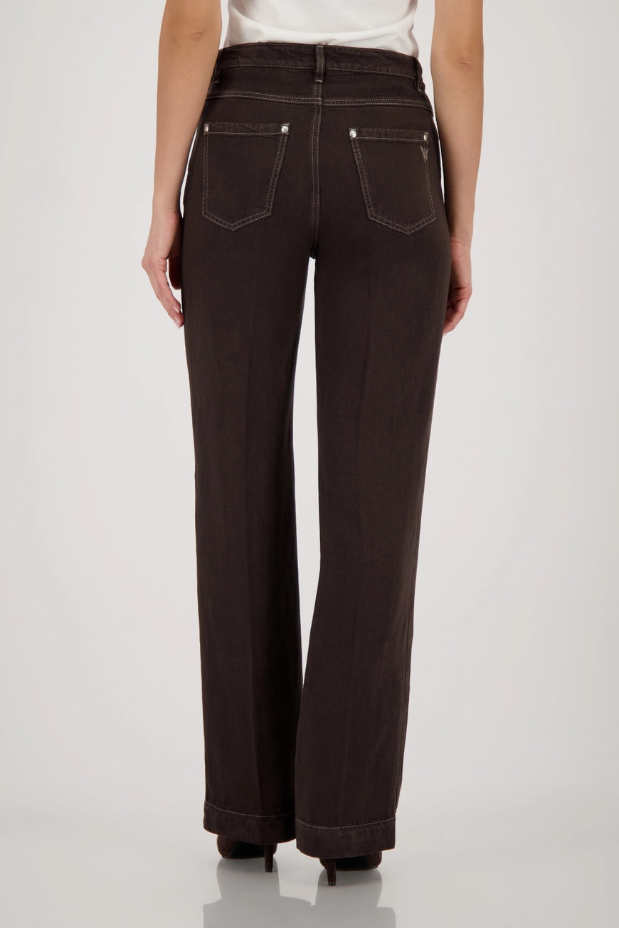 Monari 410361 Dark Chocolate Straight Trouser
