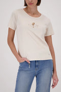 Monari 410081 Champagne Beige Round Neck Tshirt
