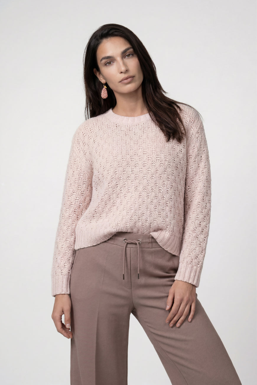 Monari 809924 Pale Pink Round Neck Jumper