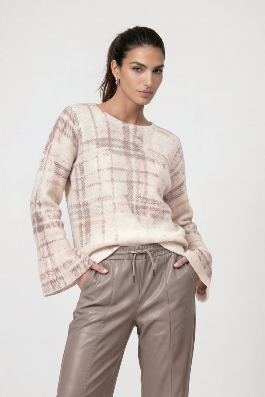 Monari 810073 Pearly Pattern Round Neck Karodruck Jumper