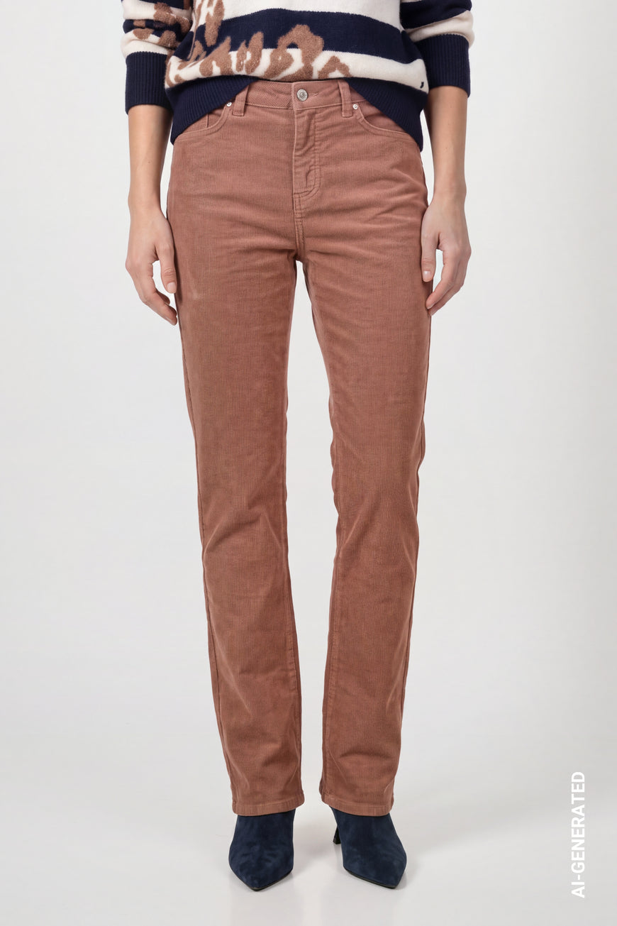 Monari 810576 Tiramisu Brown Straight Cord Trousers