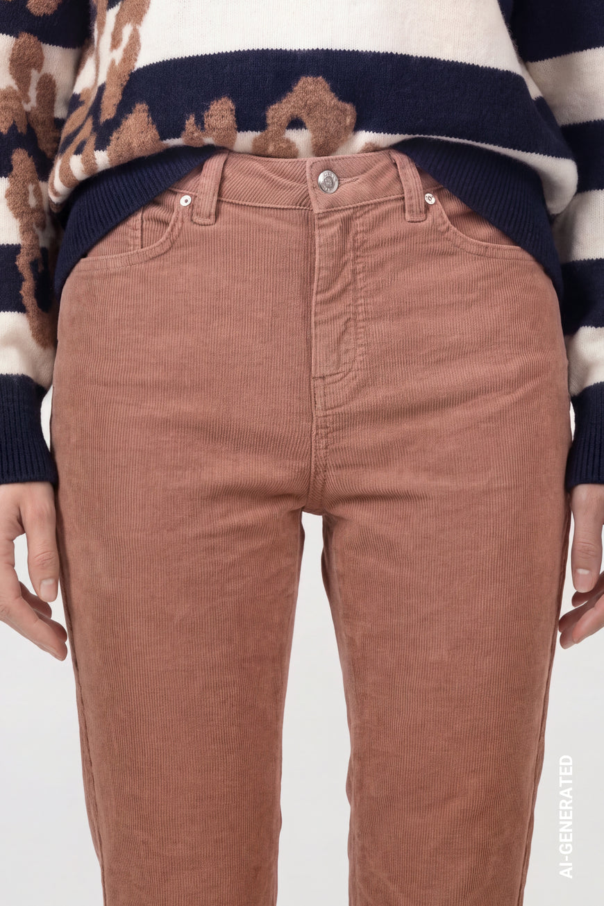 Monari 810576 Tiramisu Brown Straight Cord Trousers