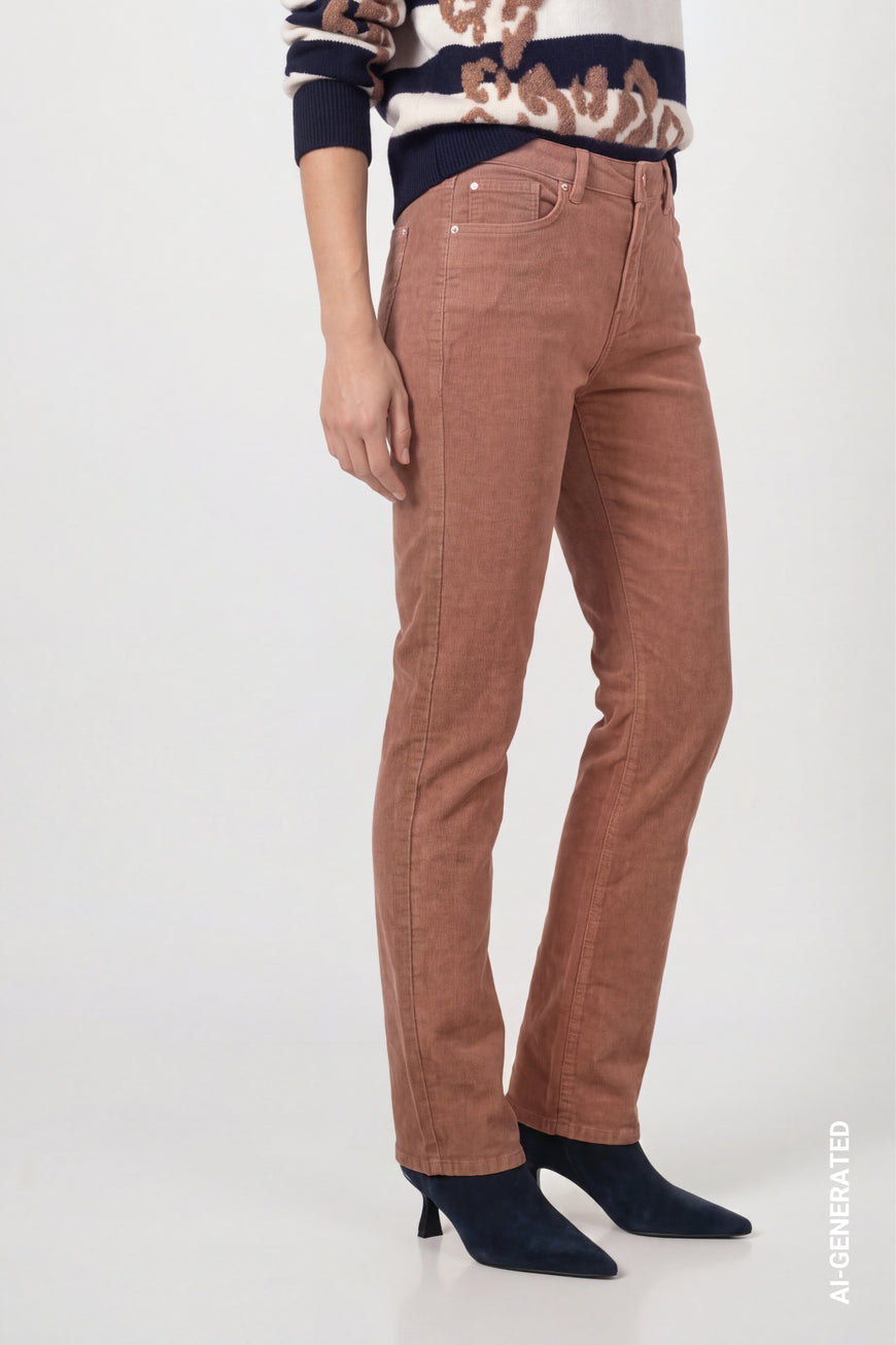 Monari 810576 Tiramisu Brown Straight Cord Trousers