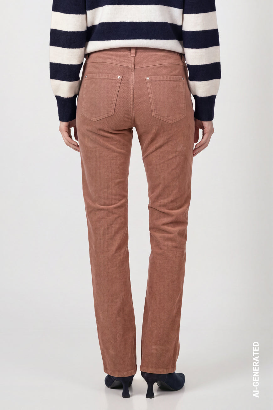 Monari 810576 Tiramisu Brown Straight Cord Trousers