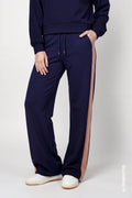 Monari 810584 Dark Blue Straight Leg Jersey Trousers