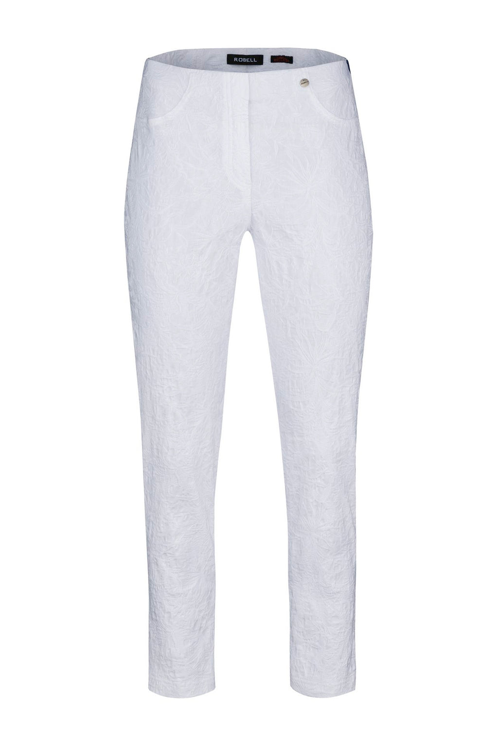 Robell BELLA Jacquard Pull on Relax Fit 7/8 Length Very Stretchy Trouser 51560-54401