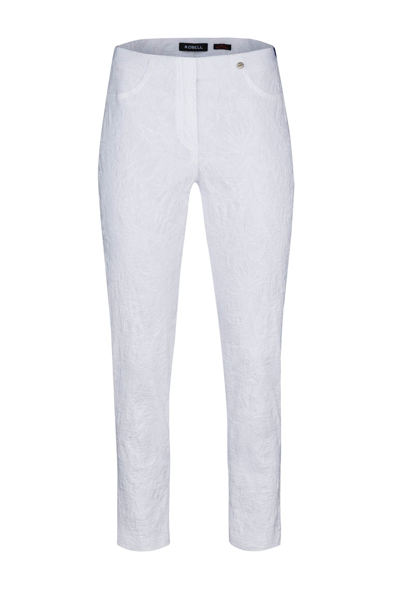 Robell BELLA Jacquard Pull on Relax Fit 7/8 Length Very Stretchy Trouser 51560-54401