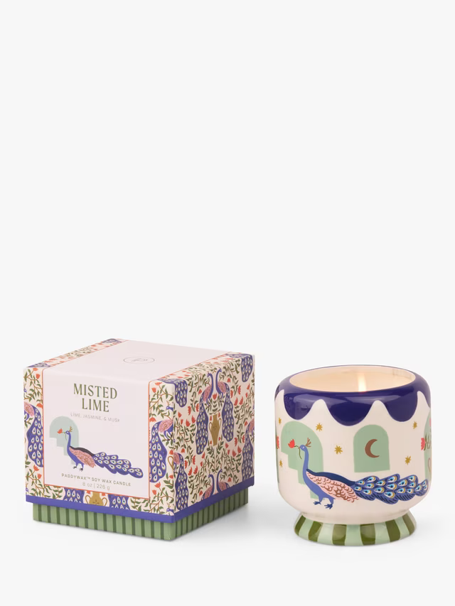 Paddy Wax AD0811EU Peacock Ceramic Candle Misted Lime