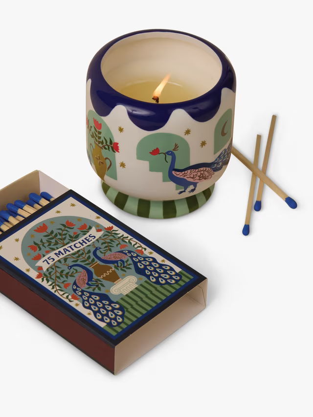 Paddy Wax AD0811EU Peacock Ceramic Candle Misted Lime