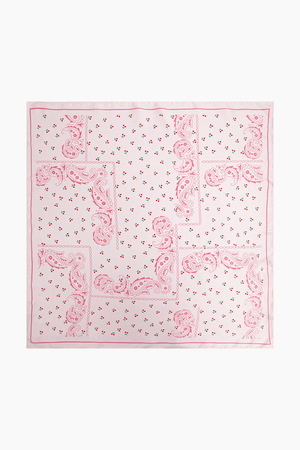 MSH Pink Cherry Paisley Faux Silk Square Scarf