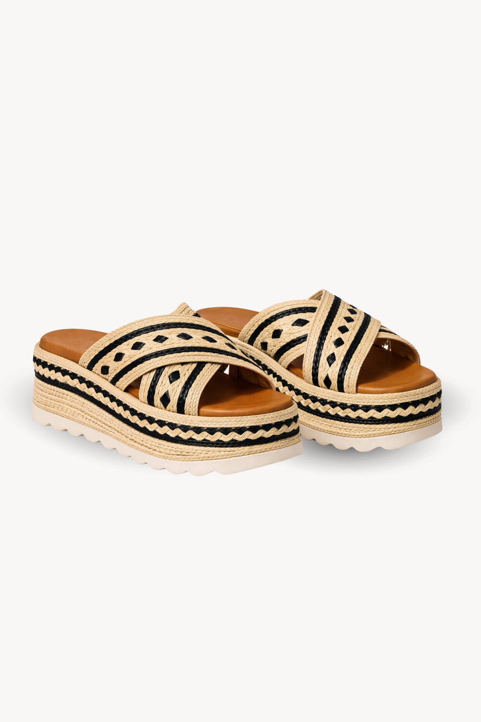 Nekane BF.RHODNITA 000105 Tan Raffia Platform Sandal