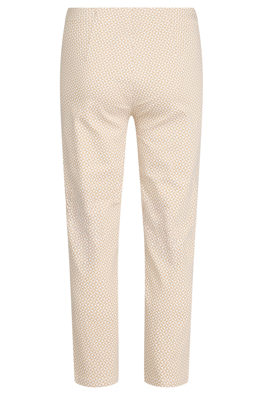 Robell  MARIE Beige Print Pattern 7/8 Length Stretchy Pull On Trouser 53617-55109