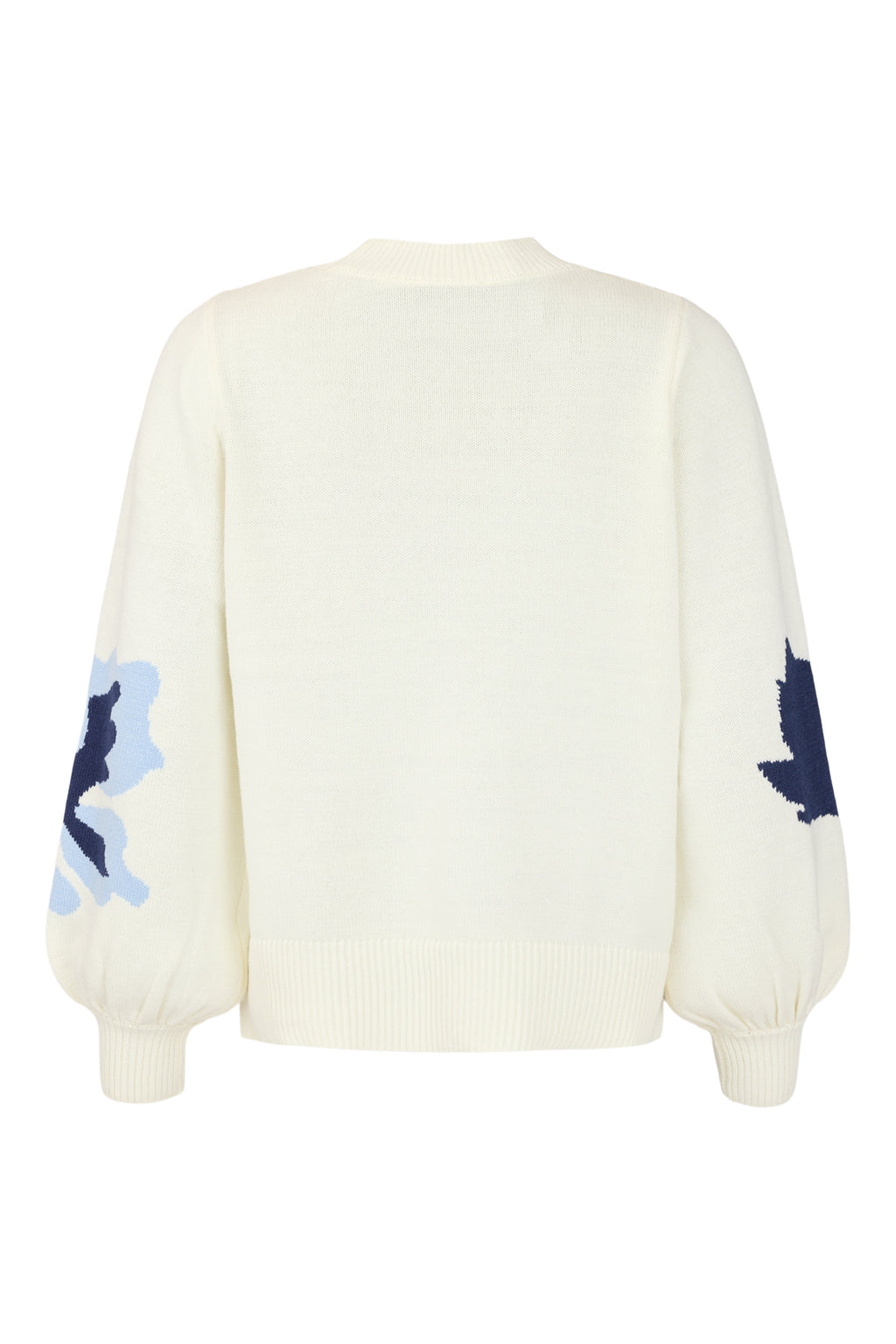 Noen 83743 Cream Cotton Jumper With Blue Design