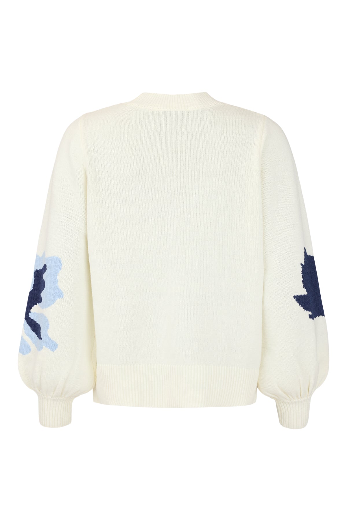 Noen 83743 Cream Cotton Jumper With Blue Design