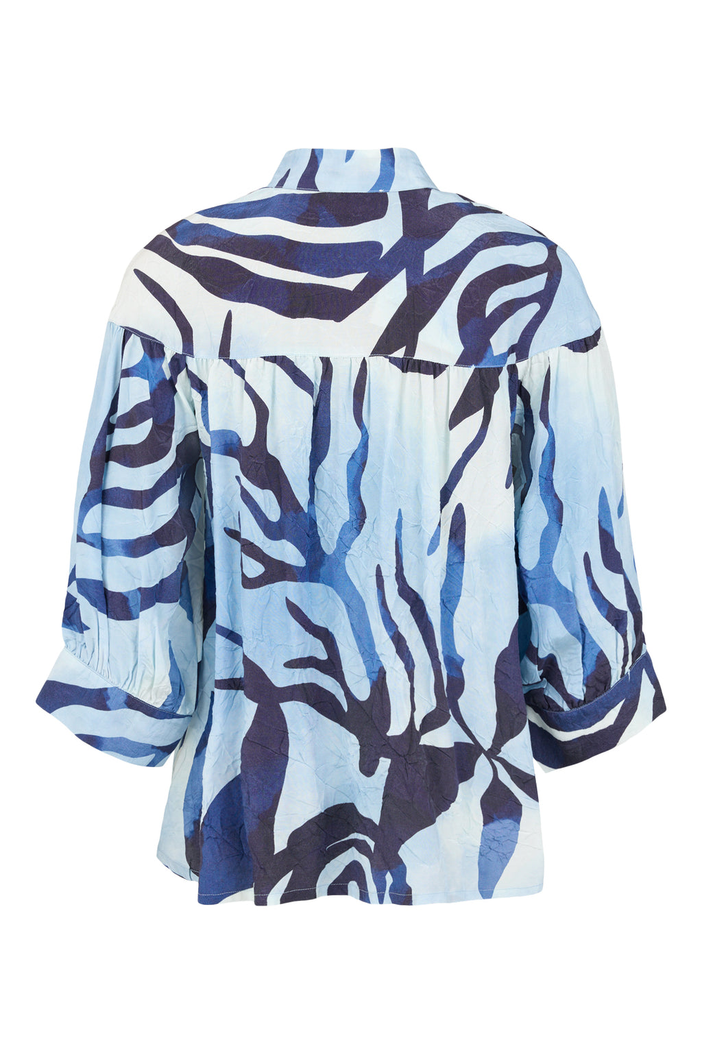 Noen 86278 Blue Mandarin Style Pattern Shirt With Collar