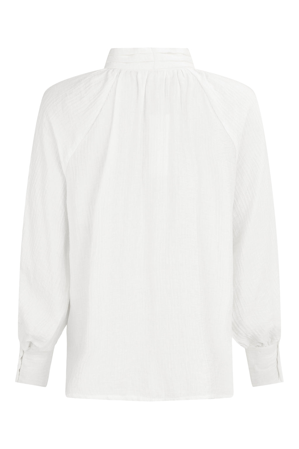 Noen Off-White Crinkle Blouse With Flower Tassels 86282