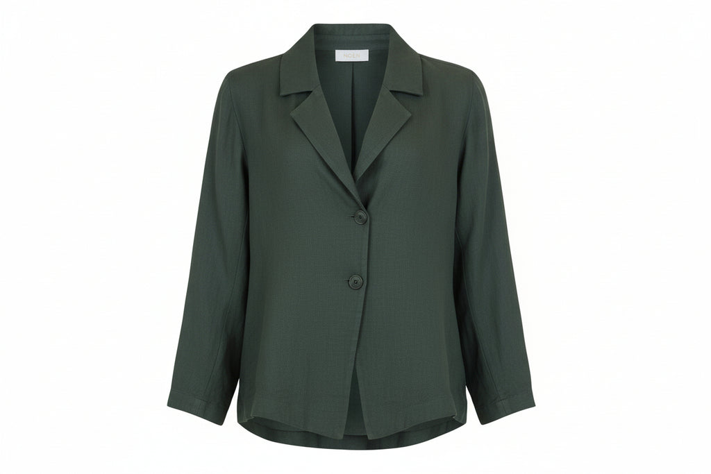 Noen Dark Sage Linen Relaxed Jacket 87183