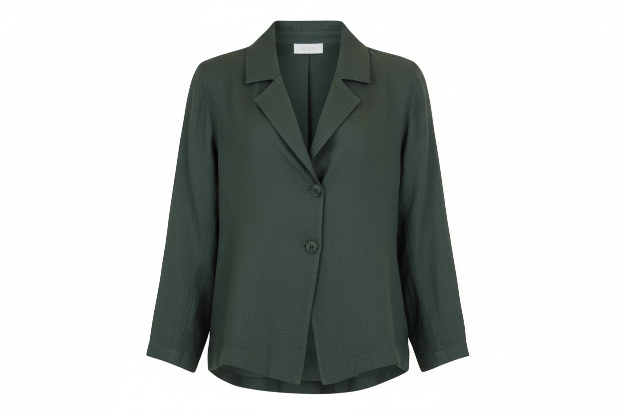 Noen Dark Sage Linen Relaxed Jacket 87183