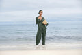 Noen Dark Sage Linen Relaxed Jacket 87183