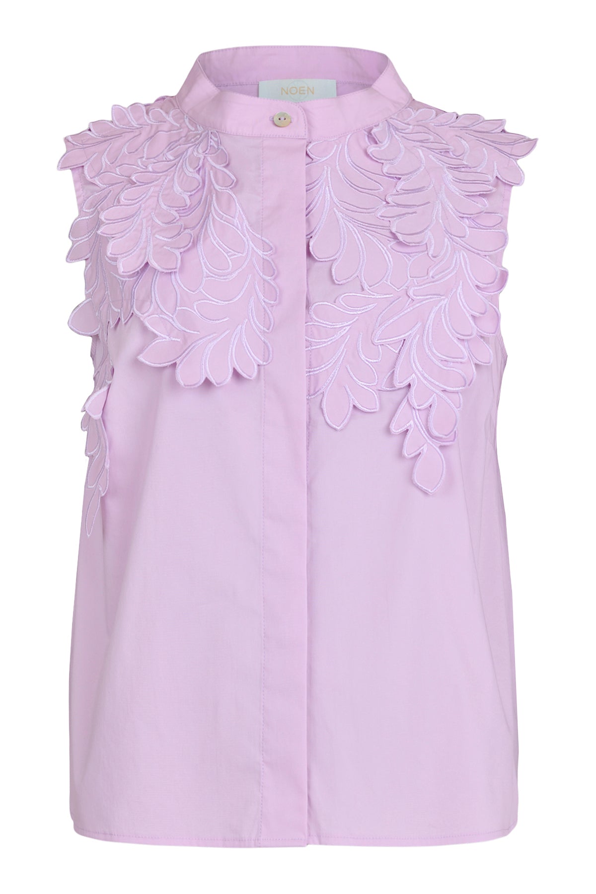 Noen White Embroidered Shoulder Sleeveless Top 86304