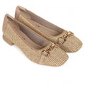 Caprice Camel Hessian Flat Pump Shoe 9-22503-42