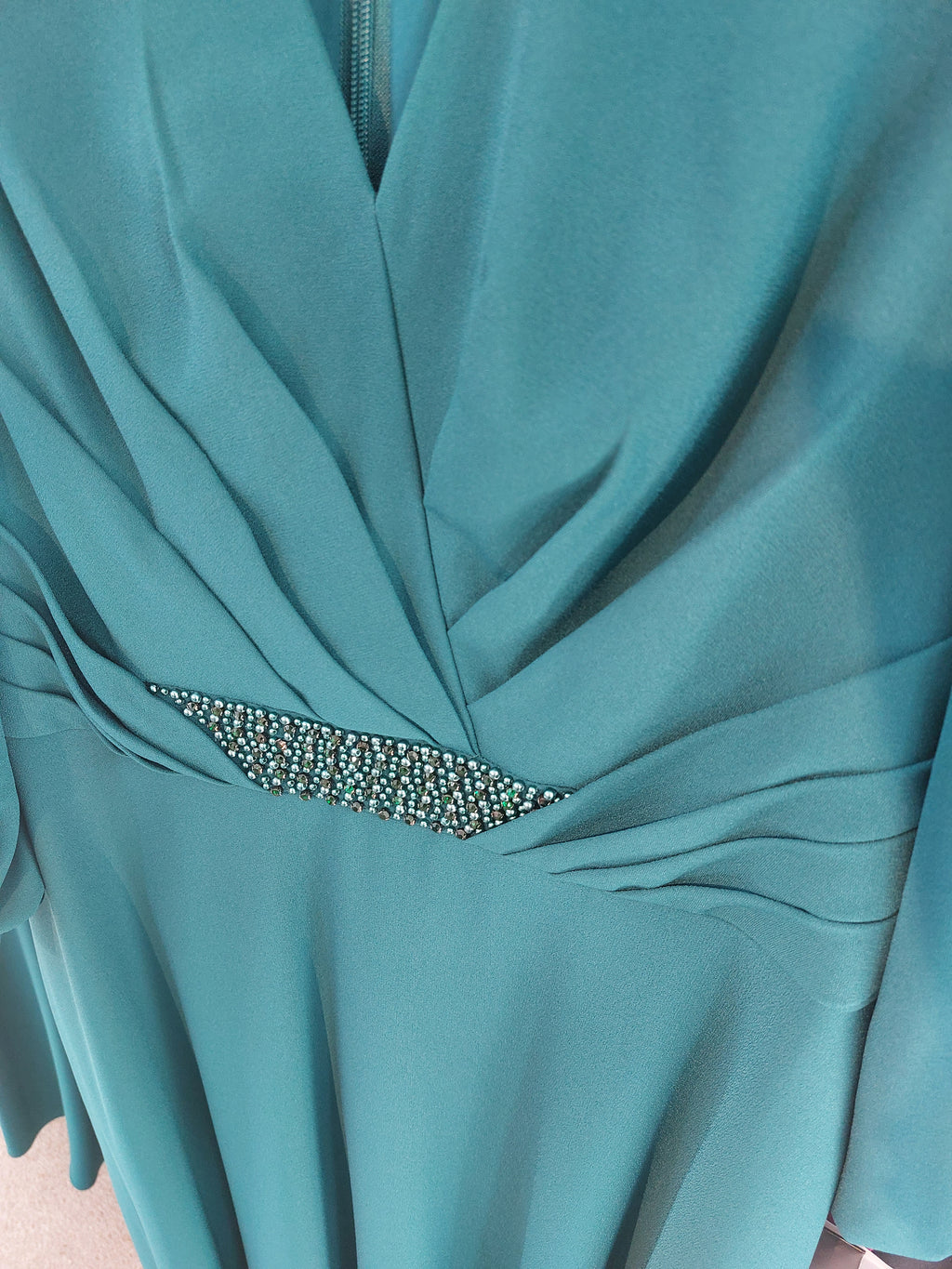Veni infantino - Teal dress with beaded waist - Martha V 