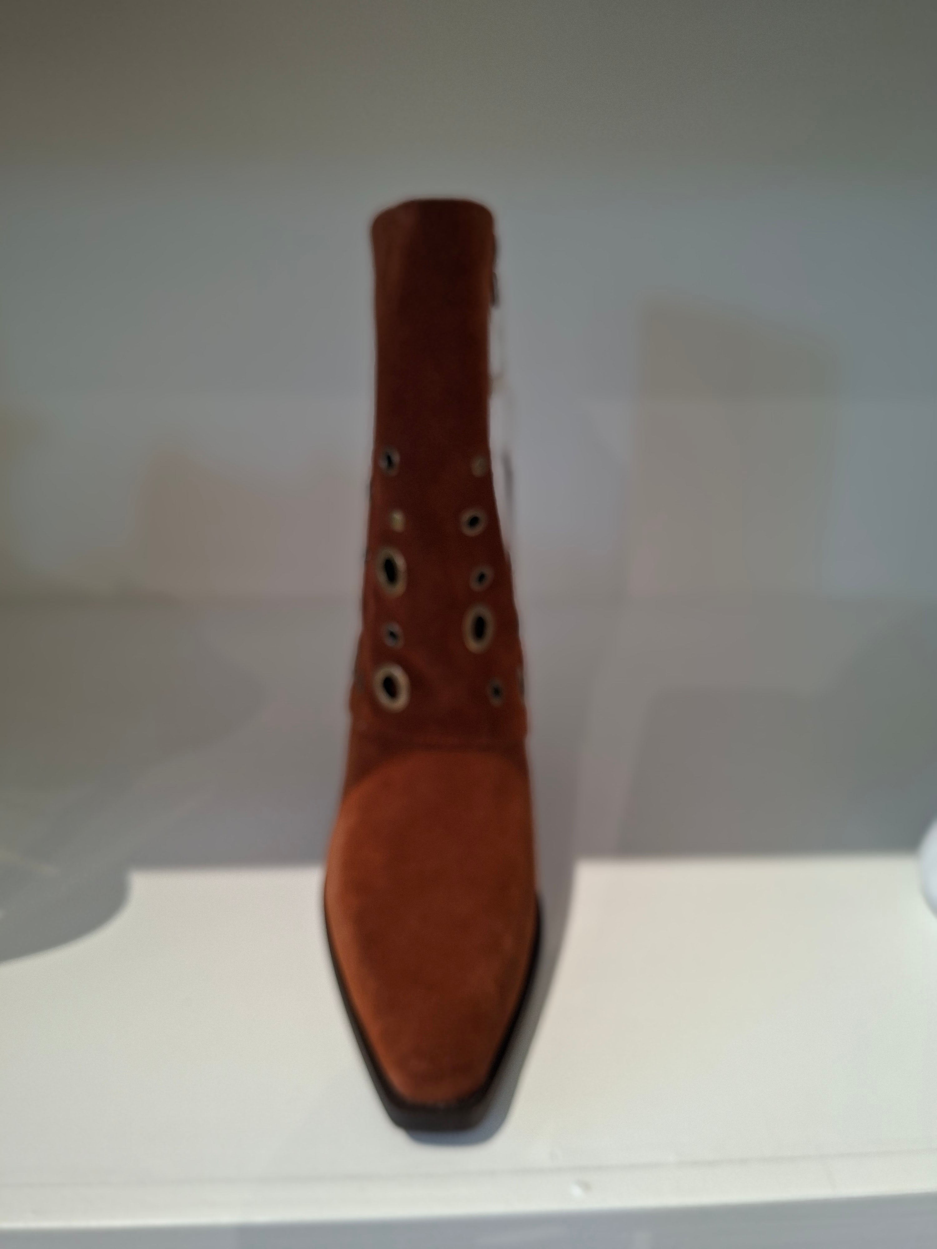 Nekane Grelm Eyelet Cow Suede Boot With Heel