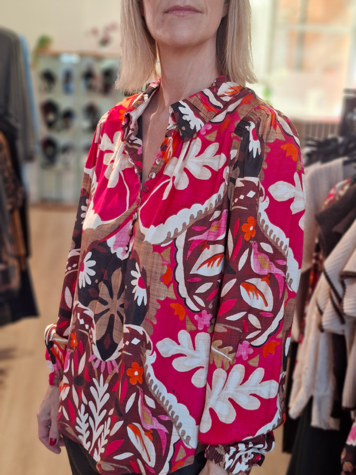 Gustav 62643 Multi Berry Neomi Blouse With Long Sleeves