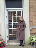 Emme Chocolate Brown Coat With Quilted Gilet And Hood Inside Coat