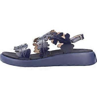 Wonders C-6551 Dark Blue Open Toed Sandal With Solid Navy Sole