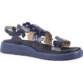 Wonders C-6551 Dark Blue Open Toed Sandal With Solid Navy Sole