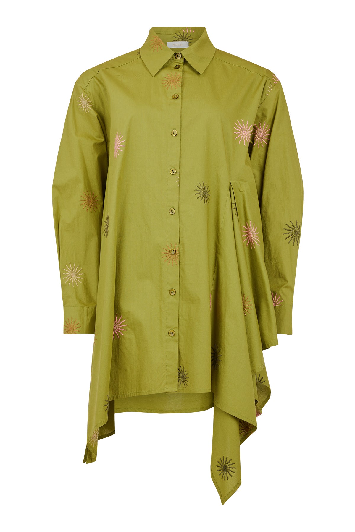 Noen - Green Funky Embroidered Shirt