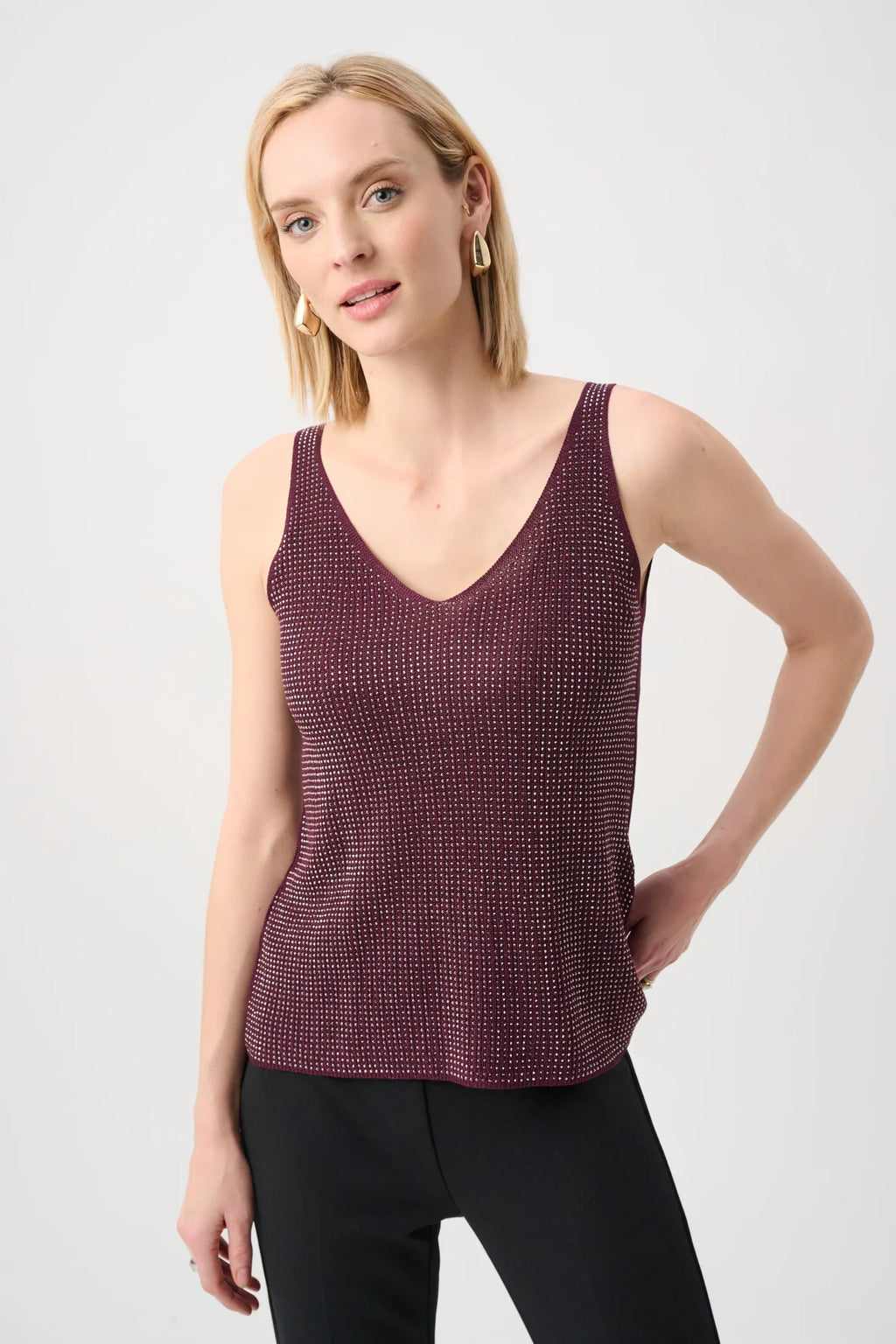 Joseph Ribkoff Rhinestone Knit Camisole 252915