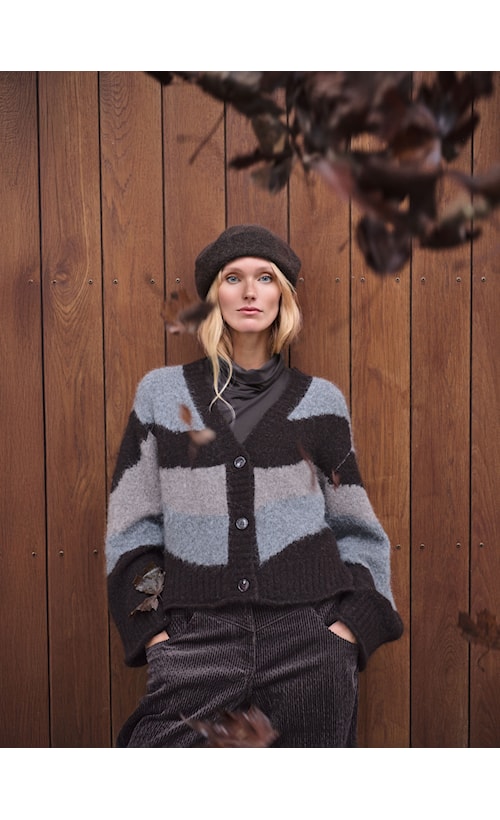 Noen 87221 Dark Brown Knitted Oversized Cardigan