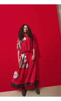 Noen 85798 Red Printed A Line Skirt